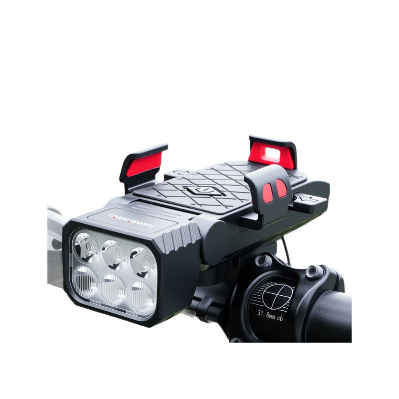 Luce Anteriore Bici con Clacson e Porta Telefono: Kit Multifunzione per Ciclismo Sicuro