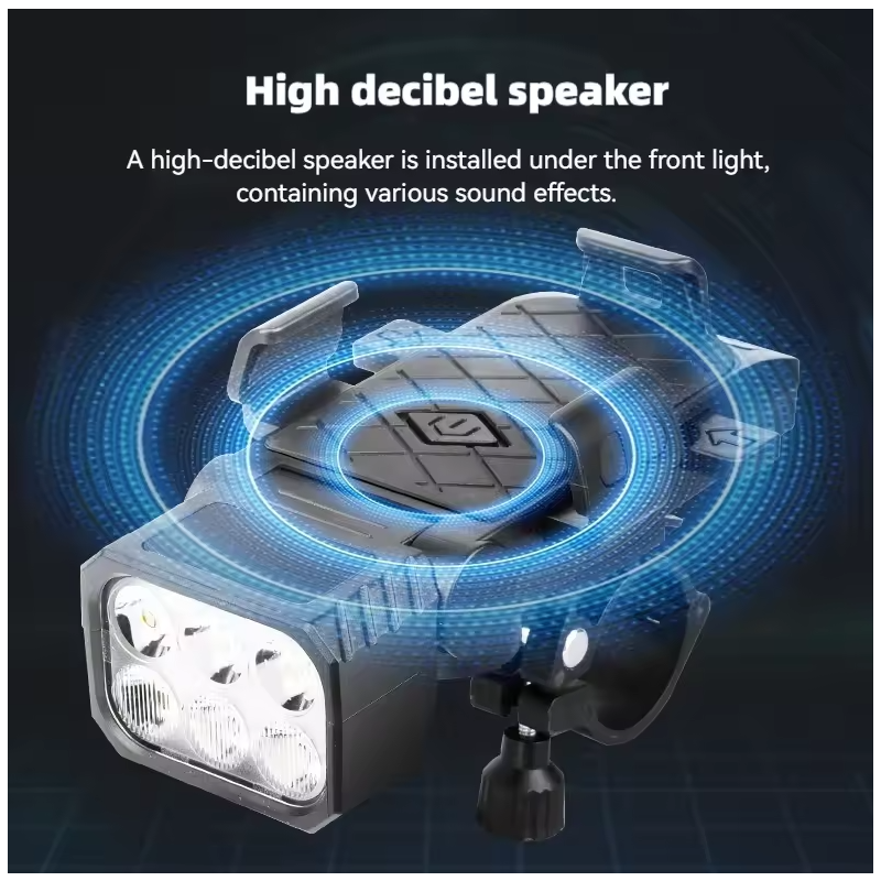 Luce Anteriore Bici con Clacson e Porta Telefono: Kit Multifunzione per Ciclismo Sicuro