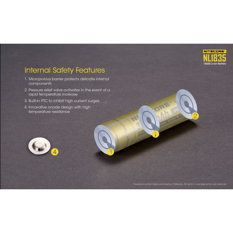 Nitecore 18650 NL1835 3500mAh Batteria ricaricabile Li-ion Lunga durata e prestazioni affidabili Design compatto ideale per elettronica di consumo e acquisti online