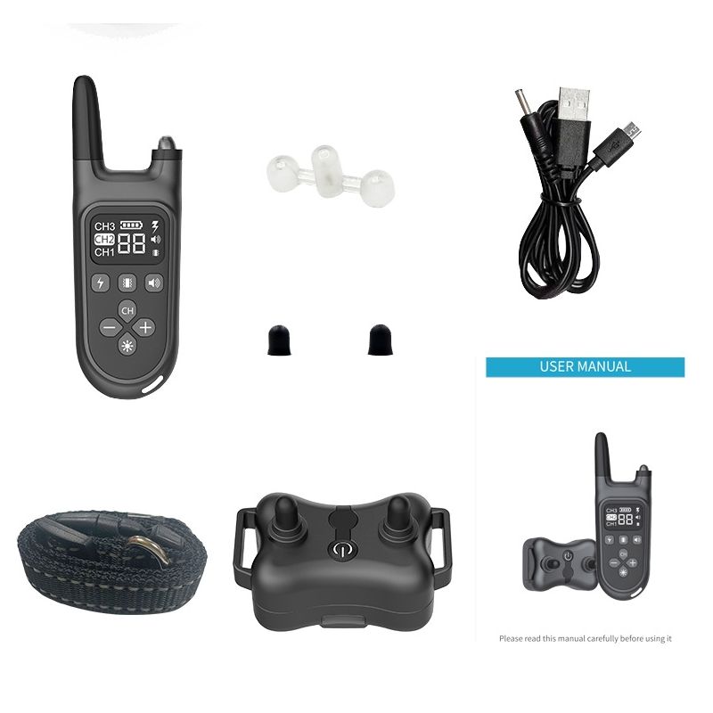 Collare d'Addestramento per Cani Impermeabile Ricaricabile con Display LCD e Telecomando Ideale per Addestramento All'aperto e Correzione Comportamento Canino Sicuro per Tutte le Taglie 800m