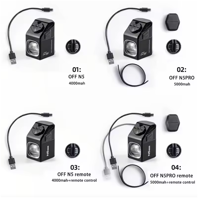 Luce Bici Anteriore OFF-N5 1000 Lumen USB Ricaricabile IPX4 Faro Bici MTB Strada, Alta Visibilità e Sicurezza
