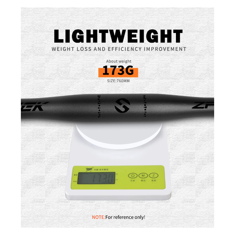 Manubrio per Bicicletta TOSEEK ZF-ONE MTB in Fibra di Carbonio 31.8mm x 580mm-760mm Design Nero Opaco Leggero Accessorio di Qualità Premium per Prestazioni e Guida Efficiente