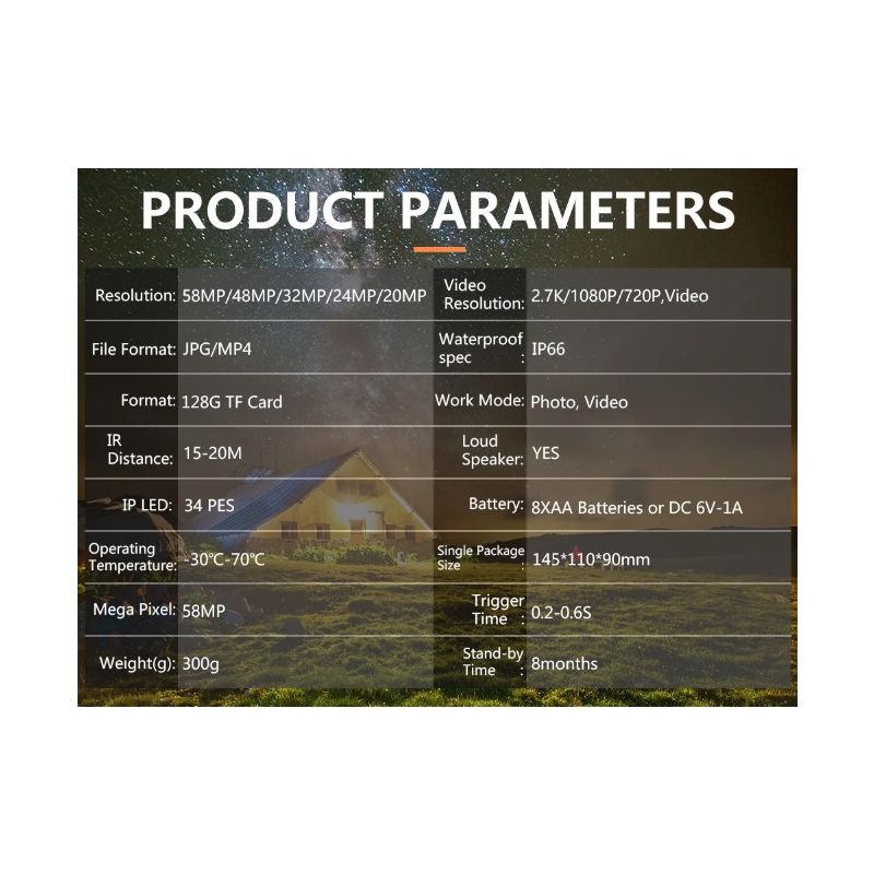 Scopri PR700 Fotocamera per sentieri a infrarossi con rilevamento del movimento e visione notturna Ideale per monitoraggio fauna selvatica e sicurezza domestica Filigrana temporale inclusa