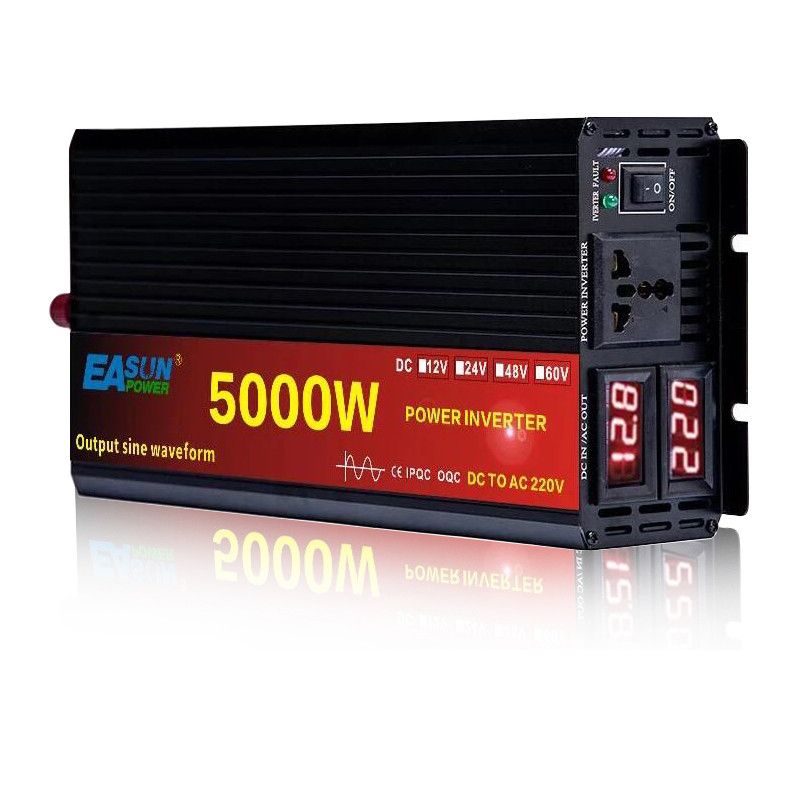 Inverter EASUN a Onda Sinusoidale Pura 2000W 5000W Convertitore CC a CA 12V 24V 220V Potenza di Picco Efficienza Energetica Basso Consumo Inverter Alta Prestazione per Casa e Elettrodomestici