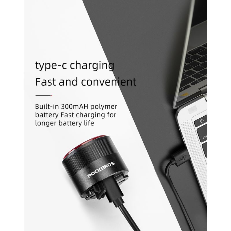 Fanale posteriore ROCKBROS Q3 per ciclismo notturno MTB bici da strada con sensore intelligente impermeabile IPX6 visibilità ottimale accessorio sicurezza per biciclette