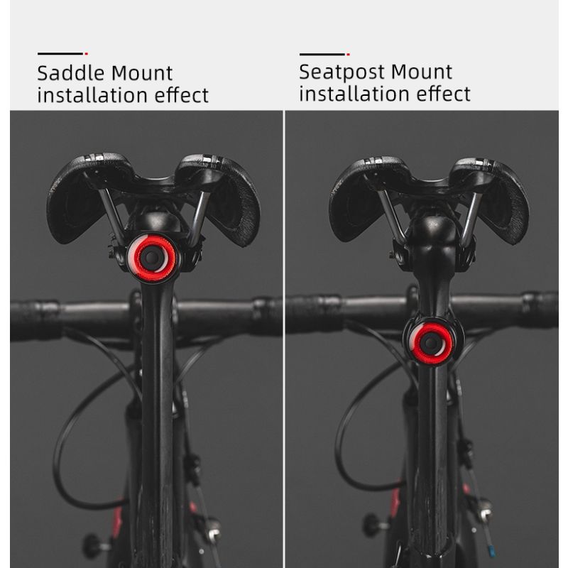 Fanale posteriore ROCKBROS Q3 per ciclismo notturno MTB bici da strada con sensore intelligente impermeabile IPX6 visibilità ottimale accessorio sicurezza per biciclette