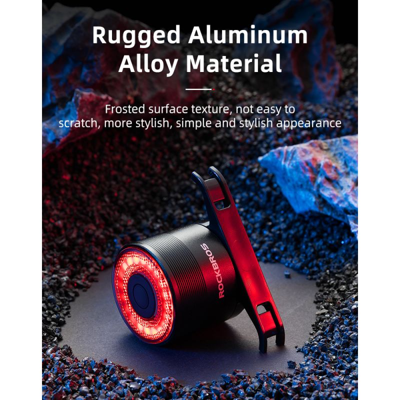 Fanale posteriore ROCKBROS Q3 per ciclismo notturno MTB bici da strada con sensore intelligente impermeabile IPX6 visibilità ottimale accessorio sicurezza per biciclette