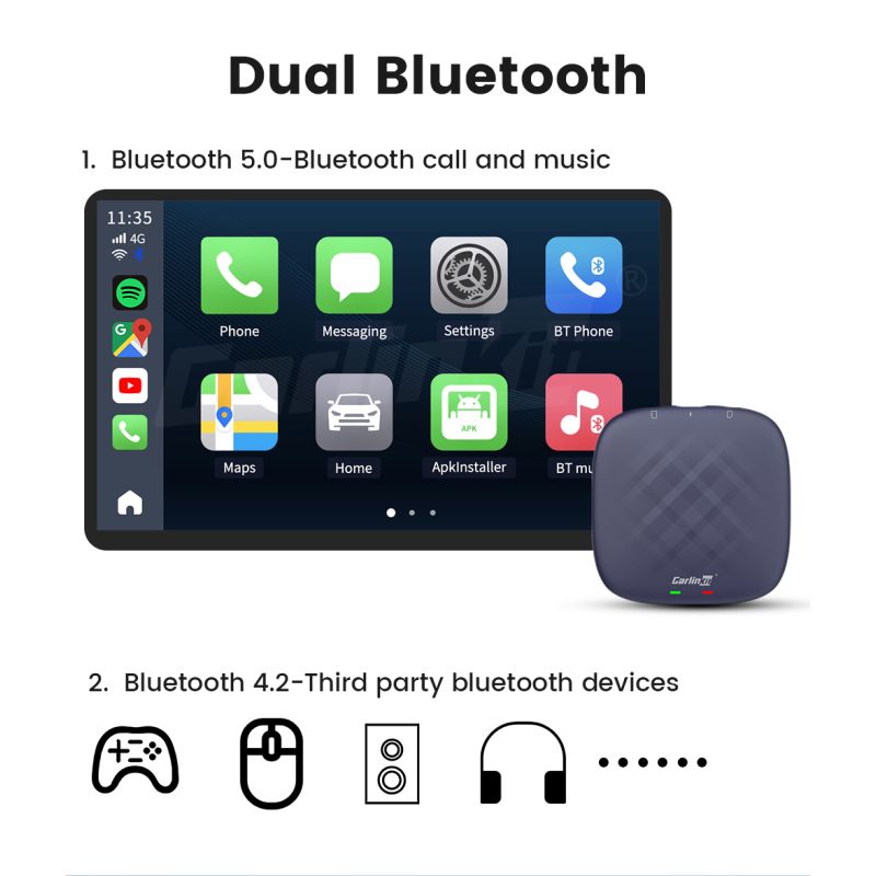 CarlinKit CarPlay Ai Box QCM6125 Android 12 Streaming Box 8G 128G Connettività Wireless Compatibile CarPlay OEM IPTV Netflix Trasforma Infotainment Auto con Intrattenimento Illimitato