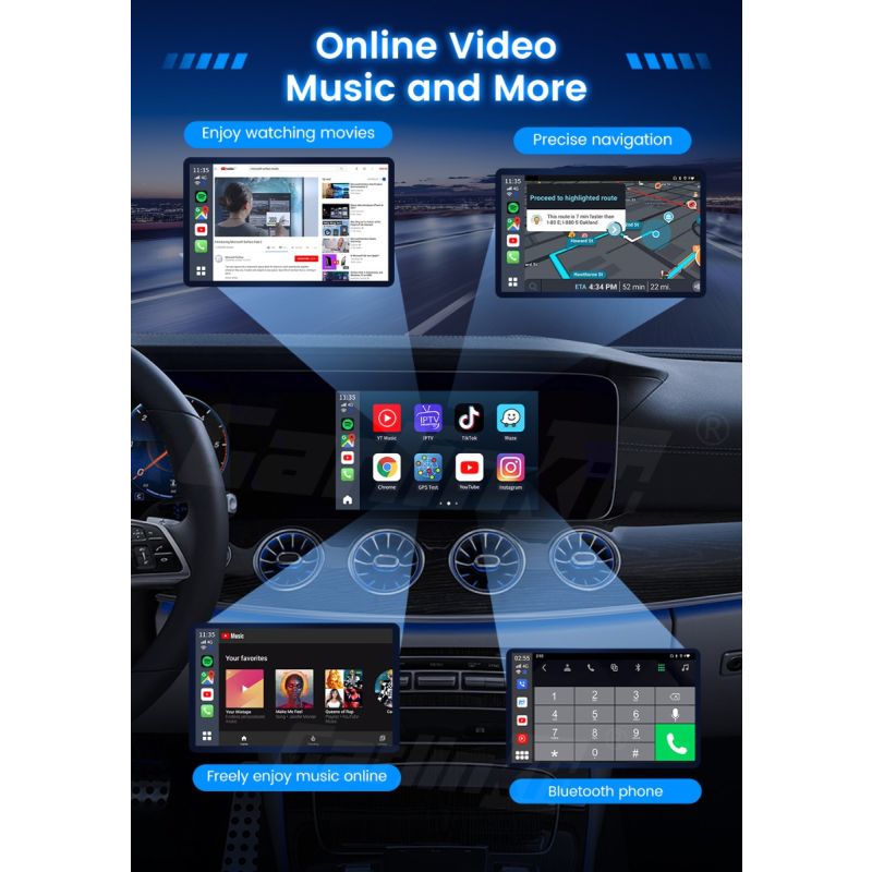 CarlinKit CarPlay Ai Box QCM6125 Android 12 Streaming Box 8G 128G Connettività Wireless Compatibile CarPlay OEM IPTV Netflix Trasforma Infotainment Auto con Intrattenimento Illimitato