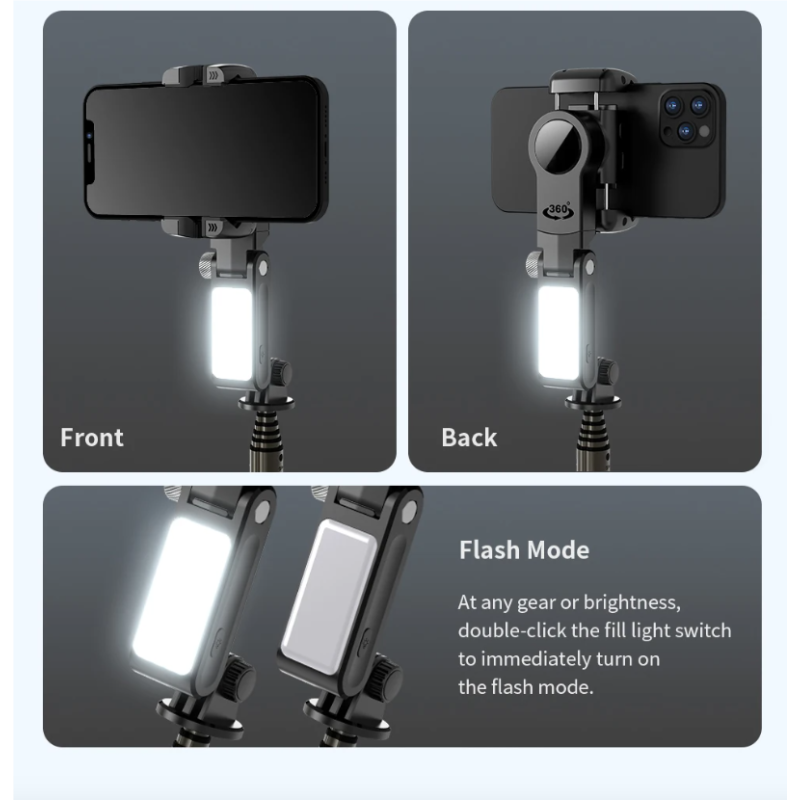 Q18 Selfie Stick Rotazione 360 e Stabilizzatore Cardanico per Fotografia Mobile Gadget Fotografico per Scatti Creativi e Stabili Accessorio Perfetto e Facile da Usare