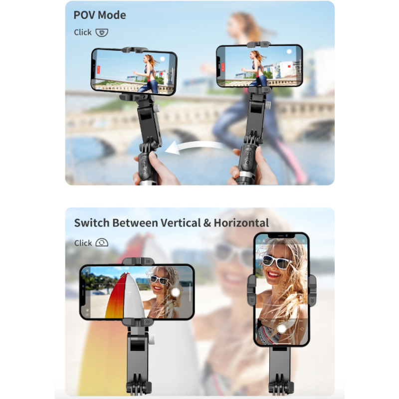 Q18 Selfie Stick Rotazione 360 e Stabilizzatore Cardanico per Fotografia Mobile Gadget Fotografico per Scatti Creativi e Stabili Accessorio Perfetto e Facile da Usare