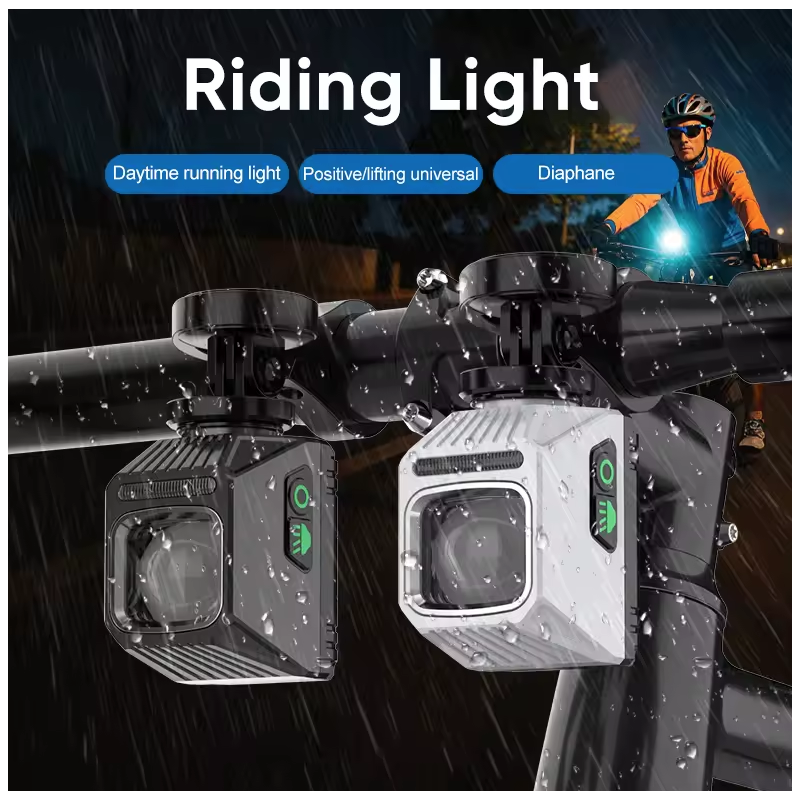 NiteBeam CL1600 faro anteriore ciclismo notturno con controllo doppio interruttore montaggio universale ricarica Type-C lega di alluminio per MTB e luci bici strada