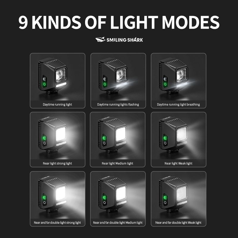 Luci Anteriori Sospese SMILING SHARK EVO1700 Fari Bicicletta Ricaricabili USB-C Impermeabile Lega di Alluminio Modalità Illumino Multiple Sicurezza Ciclismo Urban Mountain Bike