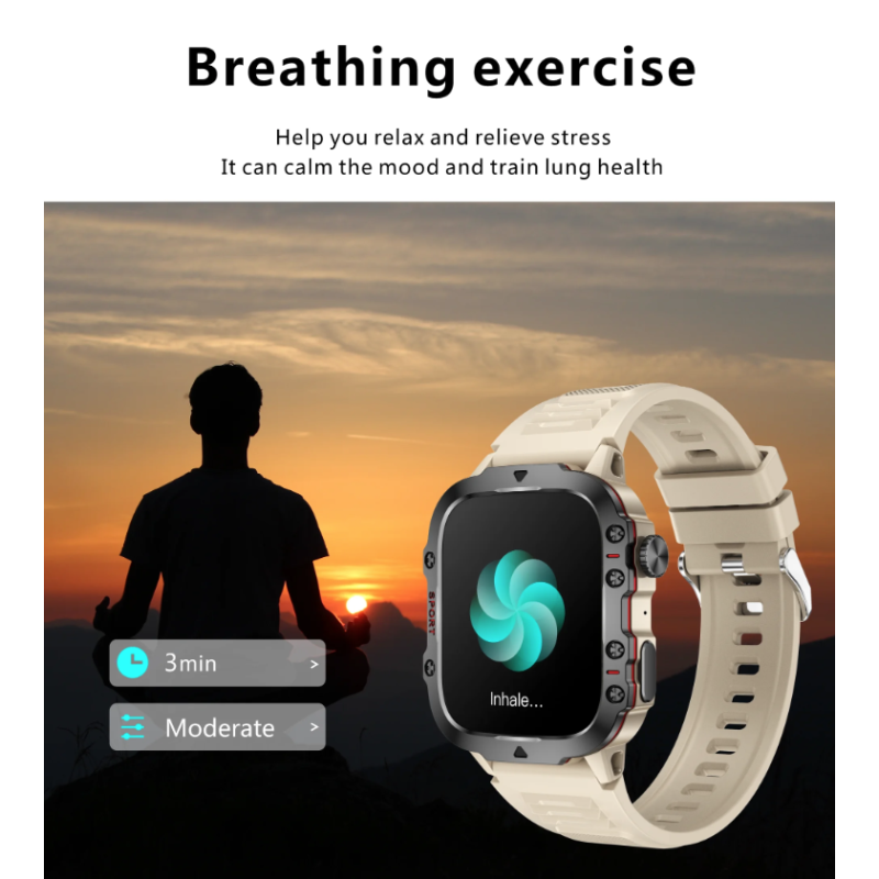 Smartwatch QX11 Uomo IP68 5ATM Chiamata BT Outdoor Sport Fitness Tracker Monitor Salute 1.96