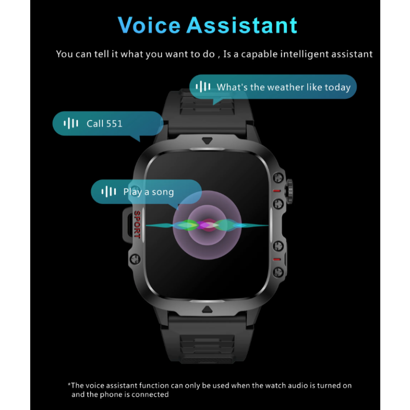 Smartwatch QX11 Uomo IP68 5ATM Chiamata BT Outdoor Sport Fitness Tracker Monitor Salute 1.96