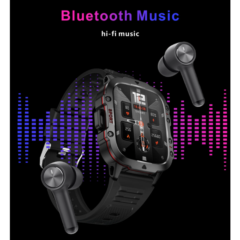 Smartwatch QX11 Uomo IP68 5ATM Chiamata BT Outdoor Sport Fitness Tracker Monitor Salute 1.96