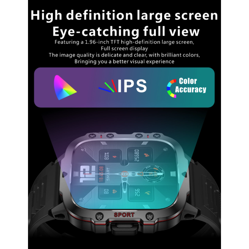 Smartwatch QX11 Uomo IP68 5ATM Chiamata BT Outdoor Sport Fitness Tracker Monitor Salute 1.96