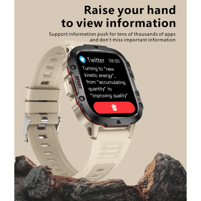 Smartwatch QX11 Uomo IP68 5ATM Chiamata BT Outdoor Sport Fitness Tracker Monitor Salute 1.96