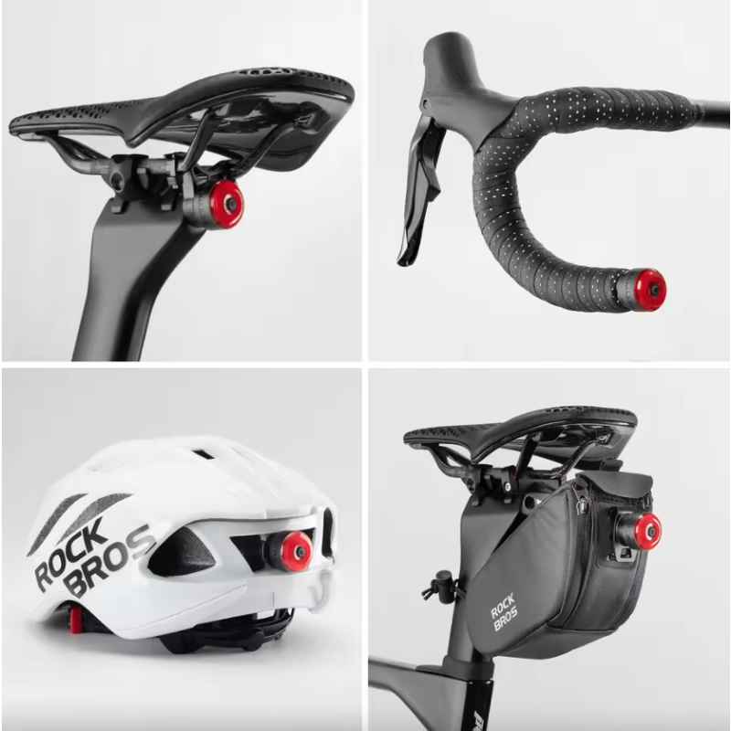 ROCKBROS R0 Fanale Posteriore Tappo Manubrio USB-C MTB, Bici da Strada | Luce Ciclismo Leggera Compatta