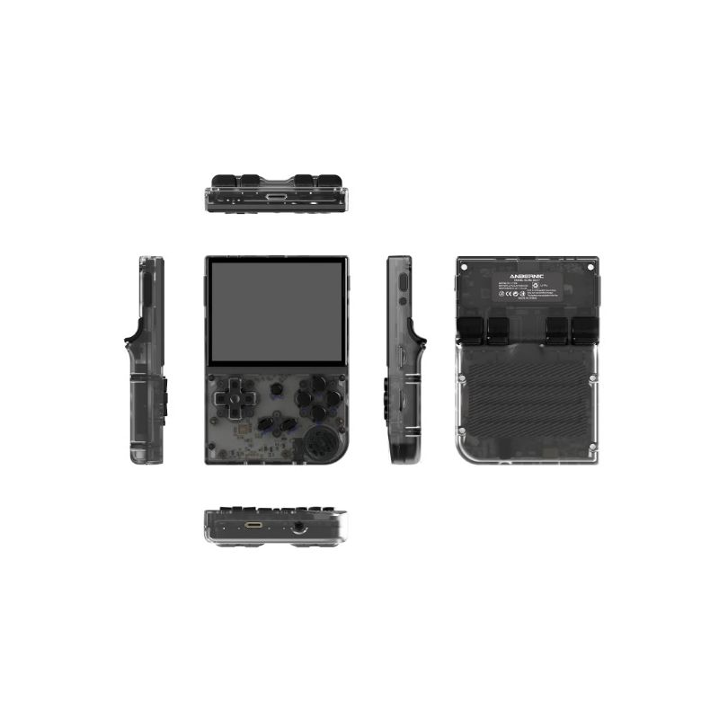 ANBERNIC RG35XX console di gioco portatile retrò supporto PSP design elegante in grigio e viola trasparente schermo IPS vibrante da 35 pollici per gaming classico e nostalgia del gaming