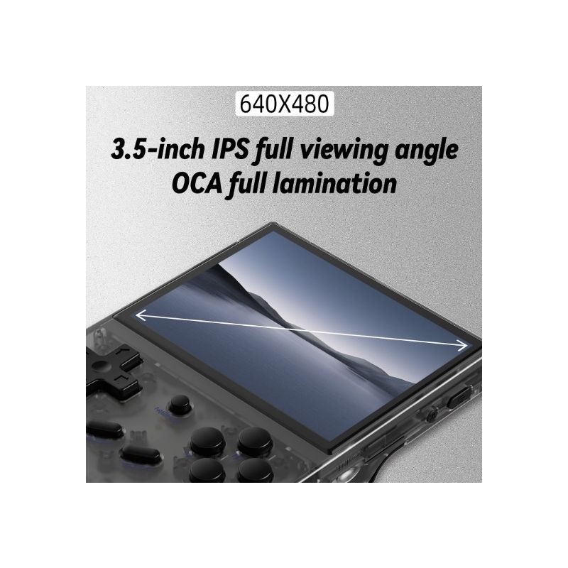 ANBERNIC RG35XX console di gioco portatile retrò supporto PSP design elegante in grigio e viola trasparente schermo IPS vibrante da 35 pollici per gaming classico e nostalgia del gaming