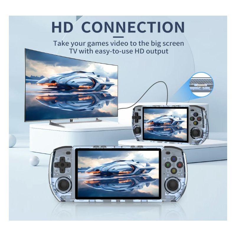 POWKIDDY RGB10 MAX3 console di gioco portatile retro con schermo IPS 5 pollici risoluzione 1280x720 RK3566 alta performance emulatori esperienza di gaming nostalgico personalizzabile