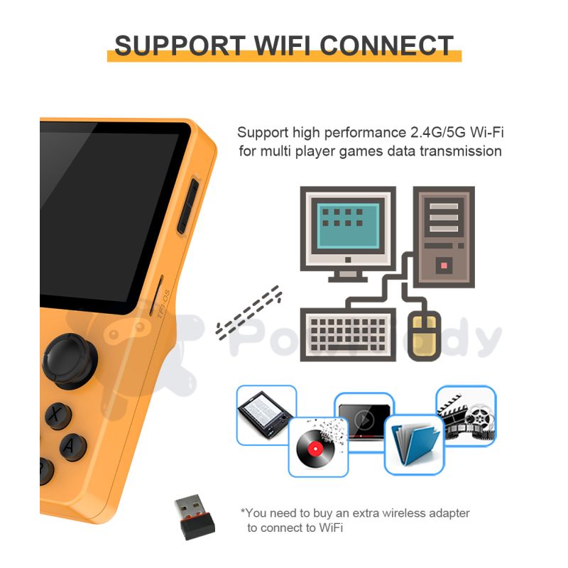 POWKIDDY RGB20S console di gioco portatile retro-gaming schermo 3,5 pollici IPS 4:3 design ultra-compatto sistema open source regali per bambini e appassionati di retrò grafica immersiva