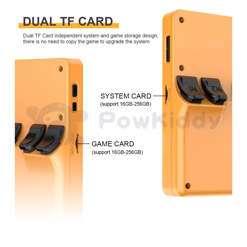 POWKIDDY RGB20S console di gioco portatile retro-gaming schermo 3,5 pollici IPS 4:3 design ultra-compatto sistema open source regali per bambini e appassionati di retrò grafica immersiva