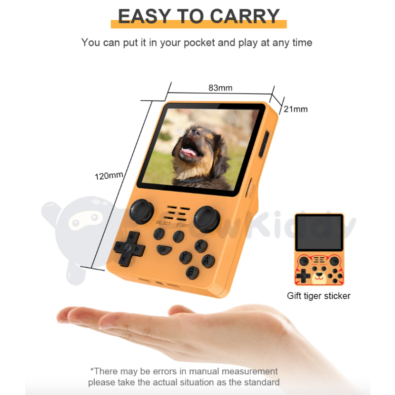 Console di gioco portatile POWKIDDY RGB20S con sistema open source schermo IPS 4:3 da 3,5 pollici giochi retrò MAME N64 PS1 perfetta per giochi nostalgici e personalizzabili