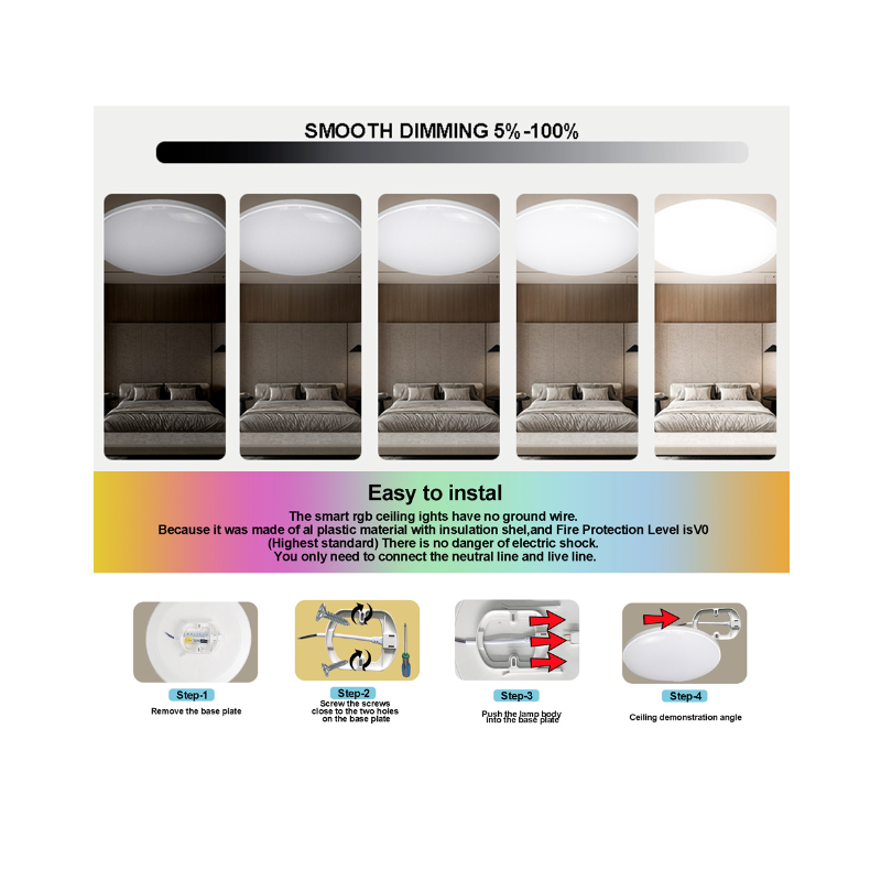 24W Tuya Zigbee Plafoniera Smart Wifi Lampada da soffitto a Led per Soggiorno Controllo Vocale Alexa Illuminazione Versatile ed Efficiente Decorazione della Casa Moderna