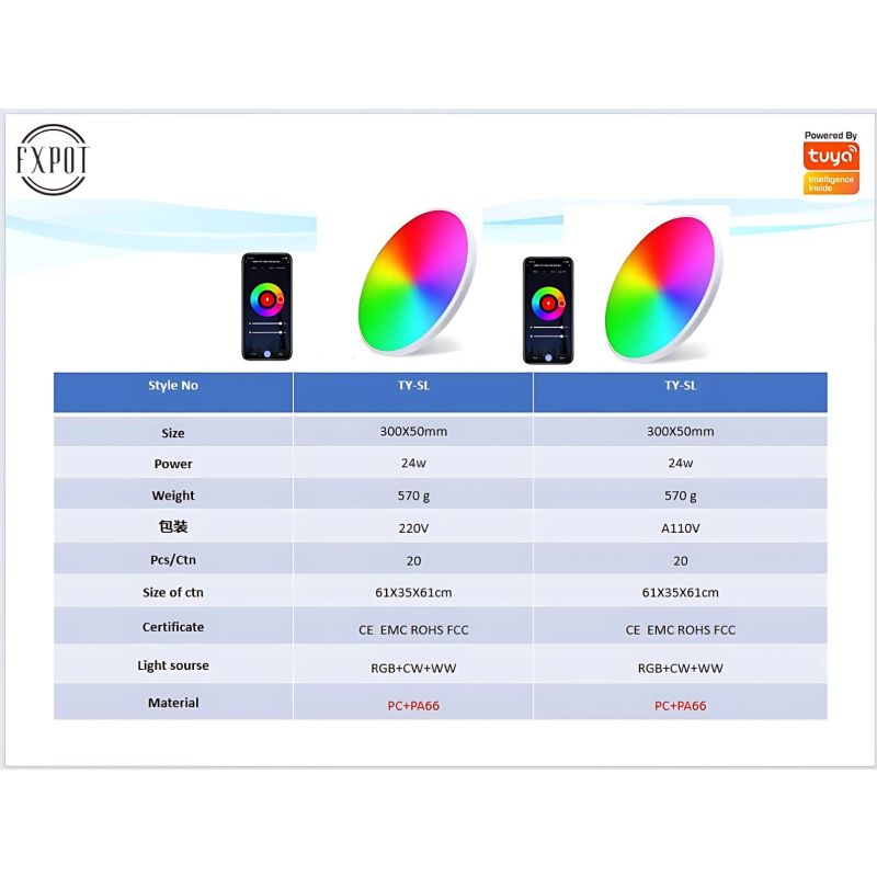 24W Tuya Zigbee Plafoniera Smart Wifi Lampada da soffitto a Led per Soggiorno Controllo Vocale Alexa Illuminazione Versatile ed Efficiente Decorazione della Casa Moderna