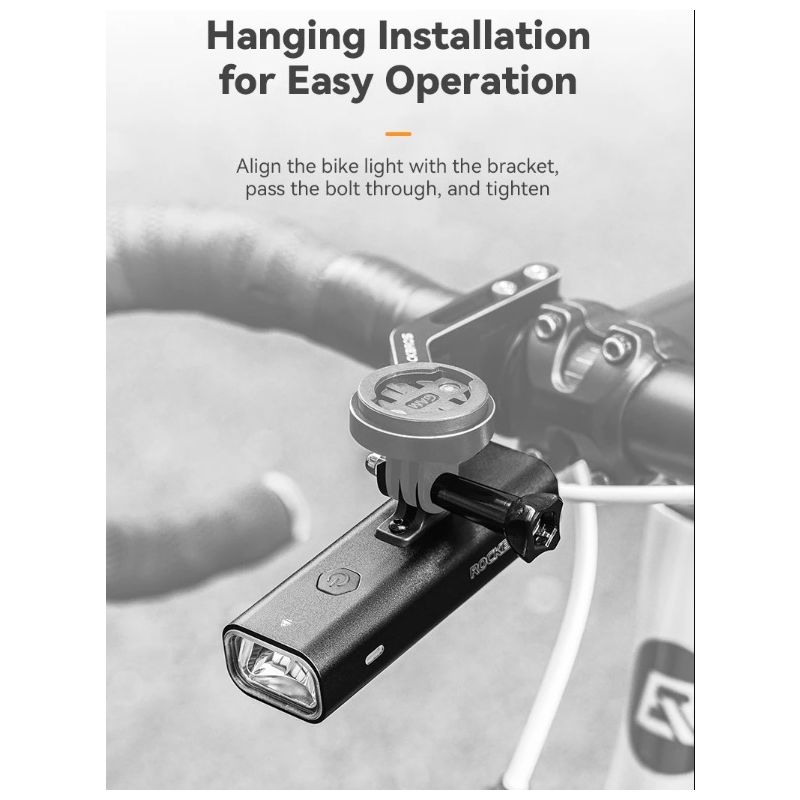 ROCKBROS RHL-1000LUMEN Luce anteriore per bici con 1000 lumen alta luminosità antipioggia ricaricabile Type-C ideale per ciclismo notturno e ciclisti di montagna robusta e versatile