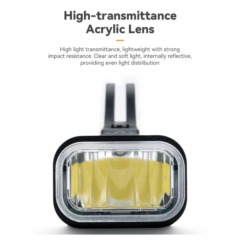 ROCKBROS RHL-1000LUMEN Luce anteriore per bici con 1000 lumen alta luminosità antipioggia ricaricabile Type-C ideale per ciclismo notturno e ciclisti di montagna robusta e versatile