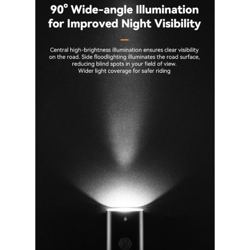 ROCKBROS RHL-1000LUMEN Luce anteriore per bici con 1000 lumen alta luminosità antipioggia ricaricabile Type-C ideale per ciclismo notturno e ciclisti di montagna robusta e versatile