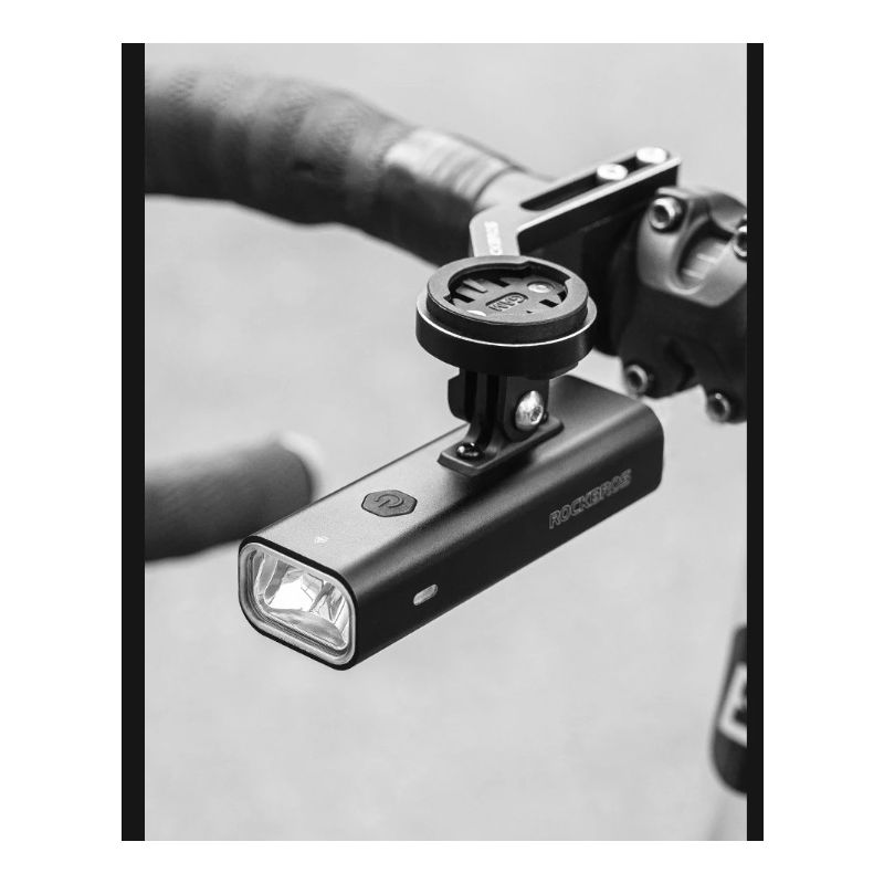 ROCKBROS RHL-1000LUMEN Luce anteriore per bici con 1000 lumen alta luminosità antipioggia ricaricabile Type-C ideale per ciclismo notturno e ciclisti di montagna robusta e versatile