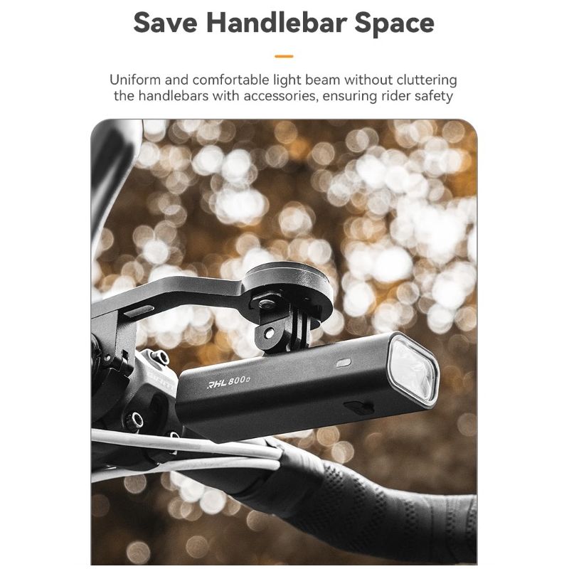 ROCKBROS RHL-1000LUMEN Luce anteriore per bici con 1000 lumen alta luminosità antipioggia ricaricabile Type-C ideale per ciclismo notturno e ciclisti di montagna robusta e versatile