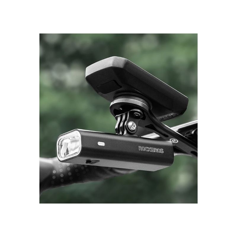 ROCKBROS RHL-1000LUMEN Luce anteriore per bici con 1000 lumen alta luminosità antipioggia ricaricabile Type-C ideale per ciclismo notturno e ciclisti di montagna robusta e versatile