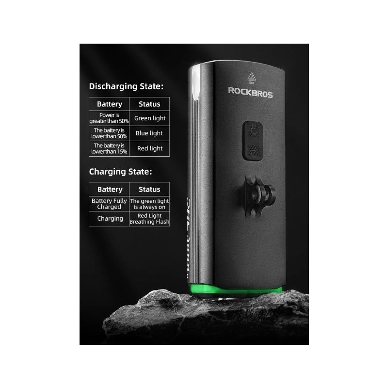 ROCKBROS RHL3000 luce bici anteriore 3000 lumen alta luminosità 10000mAh impermeabile MTB ciclismo su strada torcia elettrica ciclismo notturno accessori ciclismo regolazioni