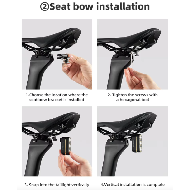 ROCKBROS Smart Luce Posteriore Bici con Sensore Freno | IP64 Impermeabile | Type-C | Sicurezza Ciclismo