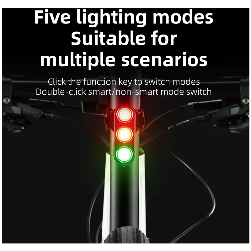 ROCKBROS Smart Luce Posteriore Bici con Sensore Freno | IP64 Impermeabile | Type-C | Sicurezza Ciclismo