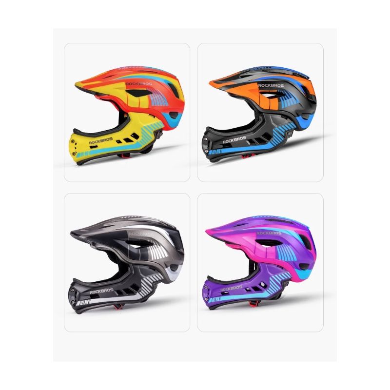 ROCKBROS casco da ciclismo per bambini design rimovibile struttura integrale modellata ventilazione traspirante attrezzatura protettiva per giovani ciclisti sport d'avventura