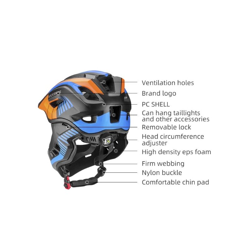 ROCKBROS casco da ciclismo per bambini design rimovibile struttura integrale modellata ventilazione traspirante attrezzatura protettiva per giovani ciclisti sport d'avventura
