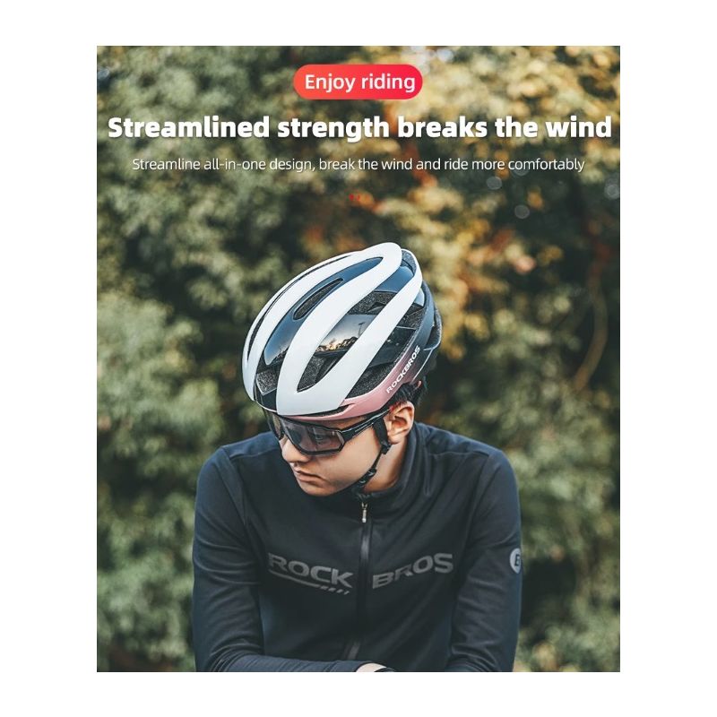 Casco ROCKBROS ultraleggero per bici da strada e MTB accessorio ciclistico elegante e confortevole con resistenza agli urti e tecnologia anti-sudore