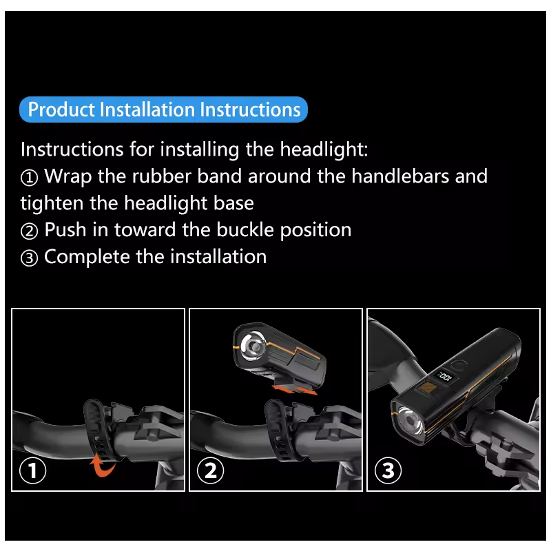 B9 Faro Bici MTB/Strada, Luce Anteriore Bicicletta LED XTE - Ricarica Type-C per la tua sicurezza!