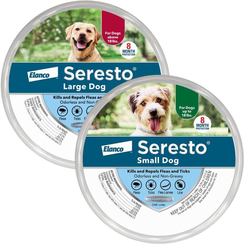 Collare di prevenzione e trattamento contro pulci e zecche Seresto per cani di taglia grande, raccomandato dal veterinario, protezione per 8 mesi