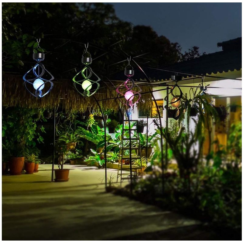 Luci Solari Decorazioni da Giardino LED Cambio Colore Campanelli Eolici Impermeabili Atmosfera Tranquilla Design Durevole per Feste in Giardino