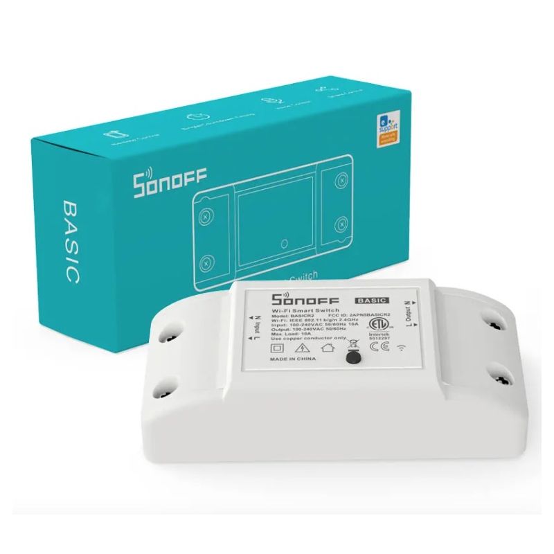 SONOFF Basic R2 Modulo Interruttore Wifi Controllo Remoto e Timer per Casa Intelligente Compatibile con Alexa Google Assistant e App eWeLink per Automazione Domestica