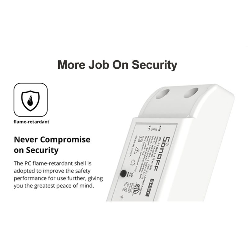 SONOFF Basic R2 Modulo Interruttore Wifi Controllo Remoto e Timer per Casa Intelligente Compatibile con Alexa Google Assistant e App eWeLink per Automazione Domestica
