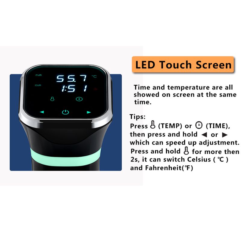 Fornello di Precisione per Macchina Sous Vide Dispositivo Culinario Innovativo per Chef a Casa Controllo della Temperatura Facile da Usare per una Cottura Versatile e Piatti Perfettamente Cotti