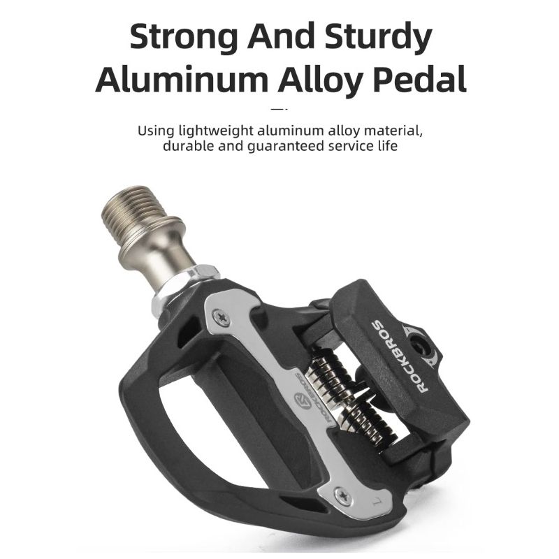 Pedali Autobloccanti ROCKBROS SPD-SL Ultraleggeri Bici da Strada Lega di Alluminio Ciclismo Leggero Stabilità Migliorata Efficienza per Lunghe Distanze Assale in Acciaio Cromoly